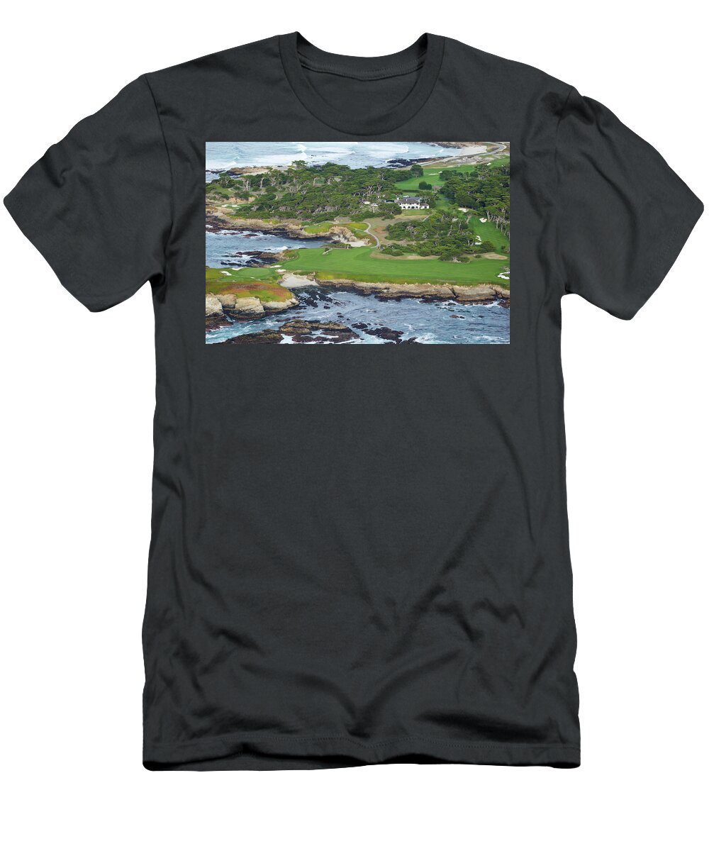 Photography T-Shirt featuring the photograph Golf Course On An Island, Pebble Beach #2 by Panoramic Images
