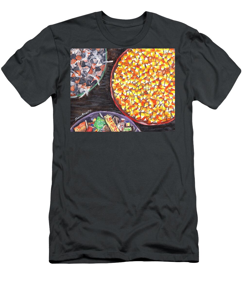 Halloween T-Shirt featuring the painting Halloween Candy by Shana Rowe Jackson