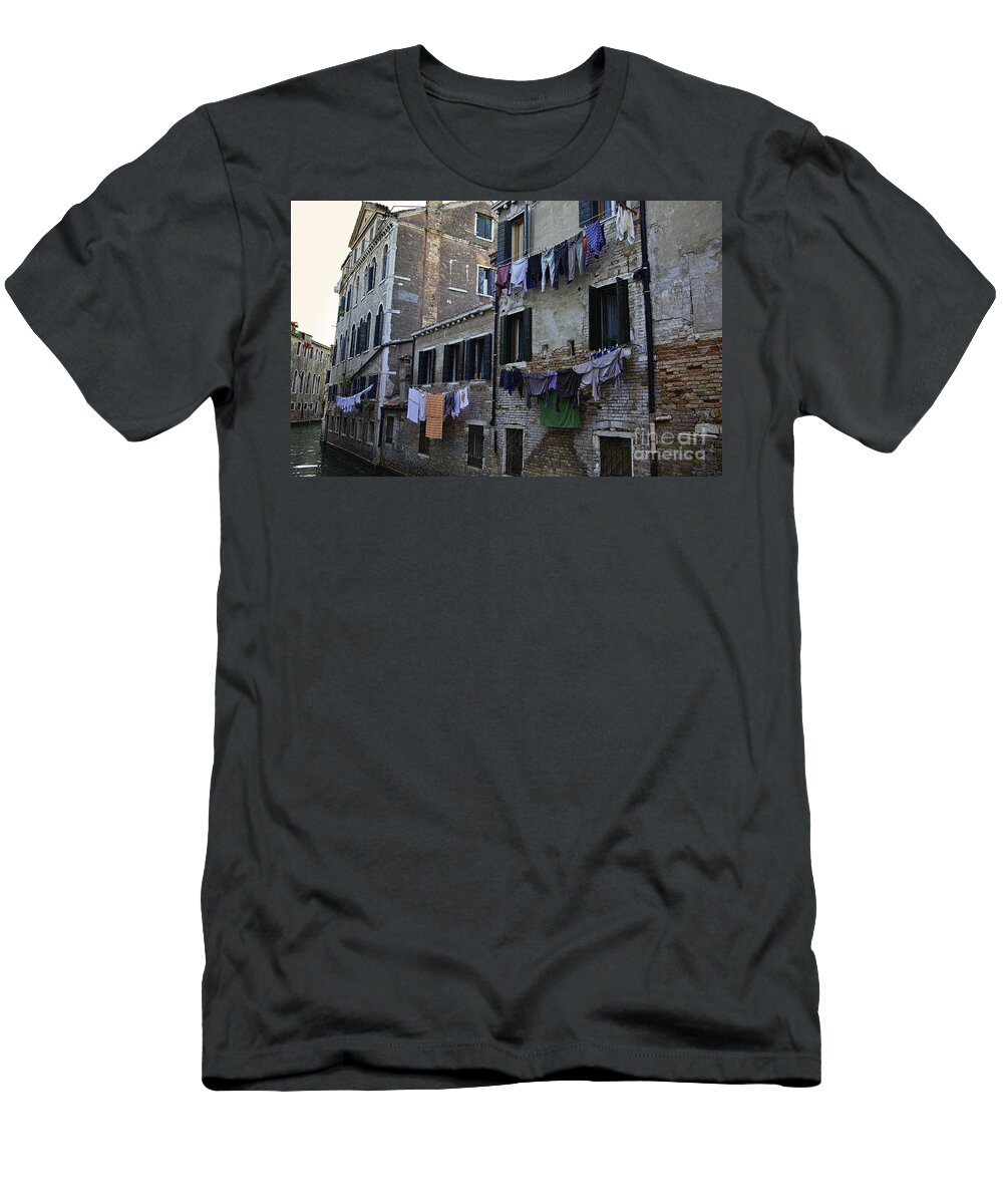 Venice T-Shirt featuring the photograph Hanging Out To Dry In Venice #2 by Madeline Ellis