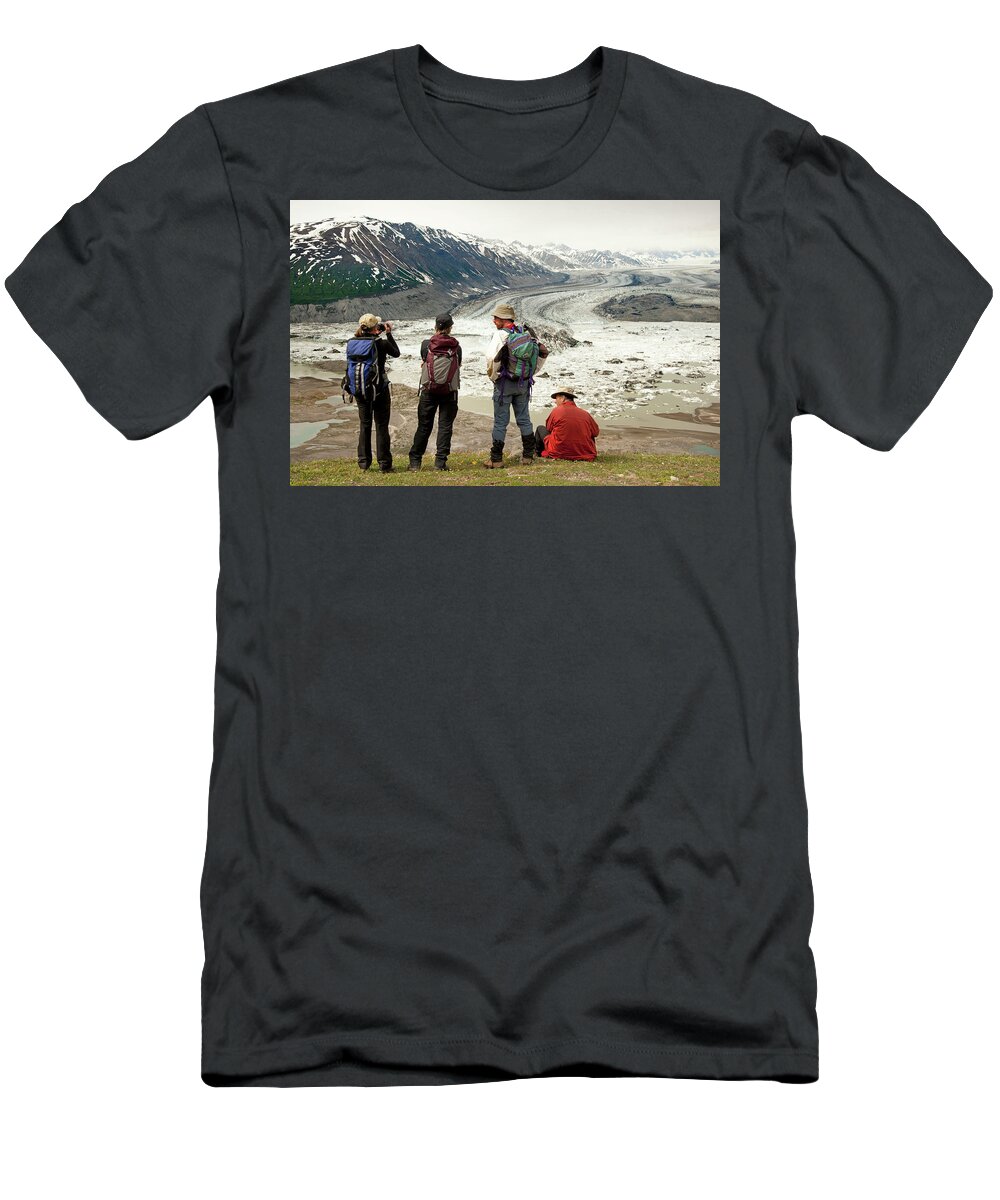 Hat T-Shirt featuring the photograph Hikers On Goatheard Mountain #2 by Josh Miller Photography
