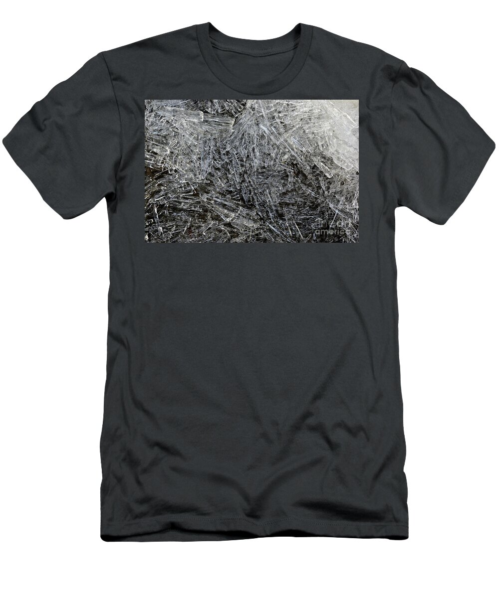 Abstract T-Shirt featuring the photograph Icy Forms by Zoran Berdjan
