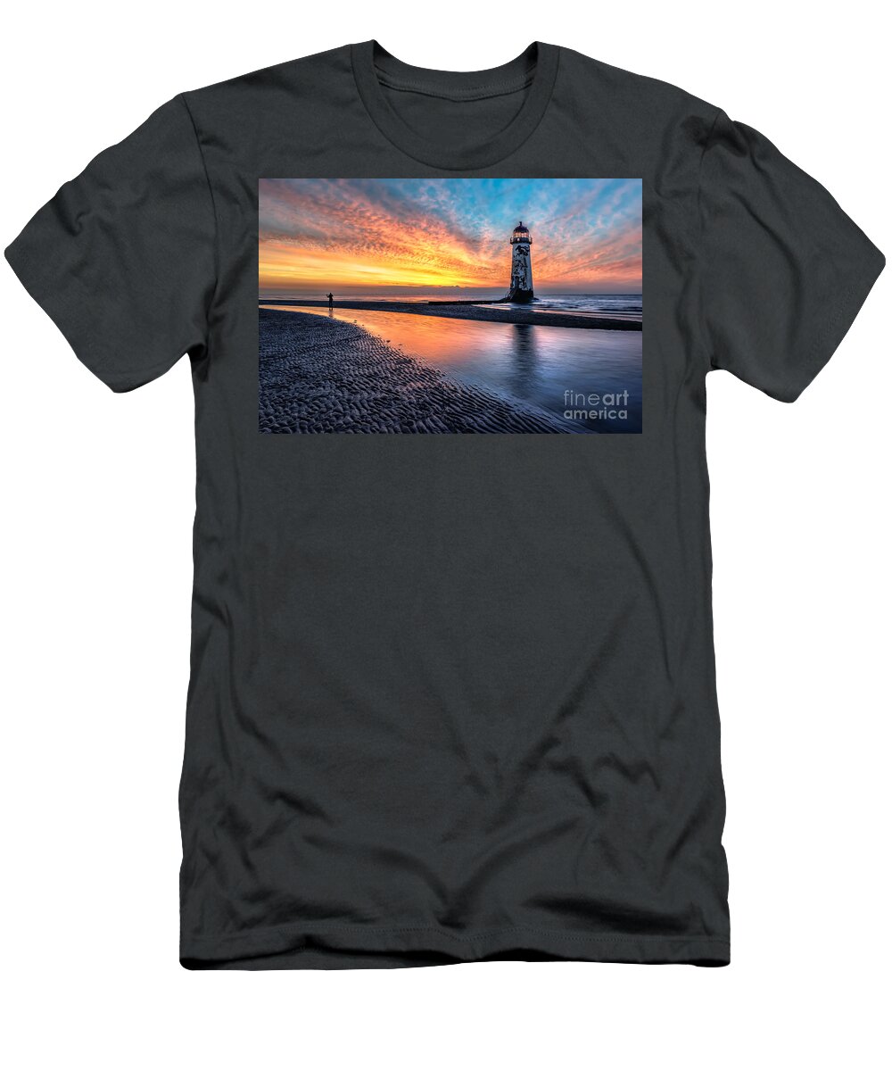 Sunset T-Shirt featuring the photograph Lighthouse Sunset #2 by Adrian Evans