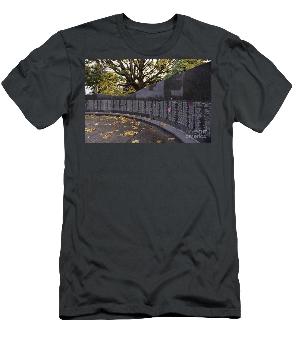 Government T-Shirt featuring the photograph Memorial for our fallen soldiers #2 by Jim Corwin