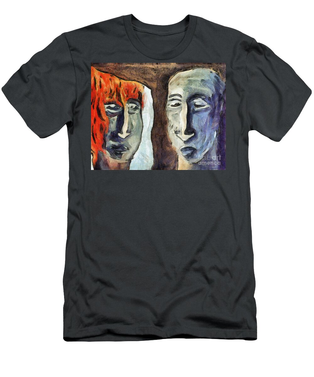 Abstract T-Shirt featuring the mixed media Mirroring - Retrospect #2 by Michal Boubin