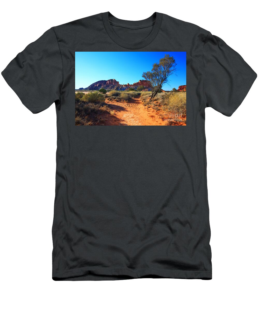 Rainbow Valley Sunrise Outback Landscape Central Australia Water Hole Northern Territory Australian Clay Pan T-Shirt featuring the photograph Rainbow Valley #2 by Bill Robinson