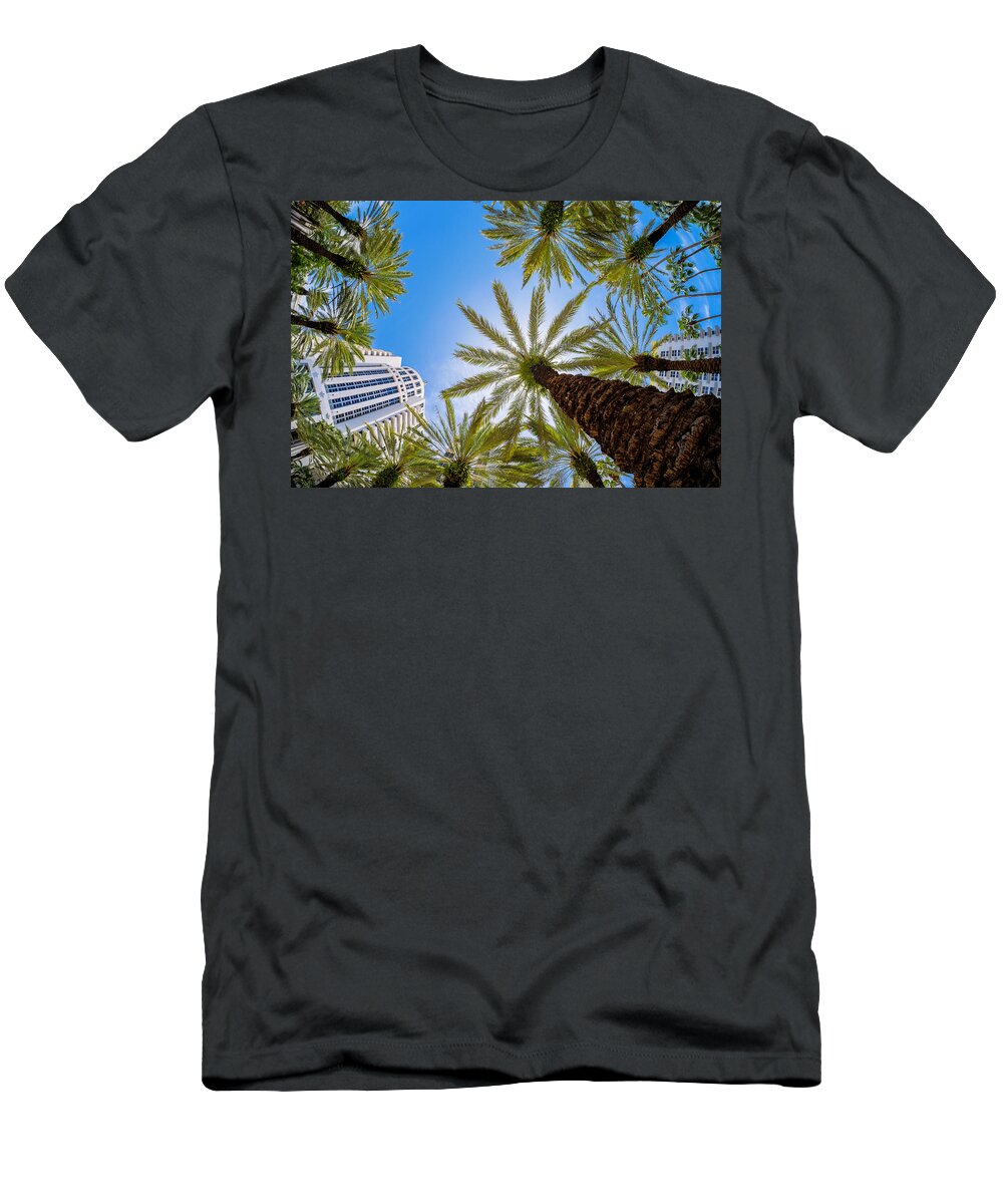 Architecture T-Shirt featuring the photograph Sobe Palms #2 by Raul Rodriguez
