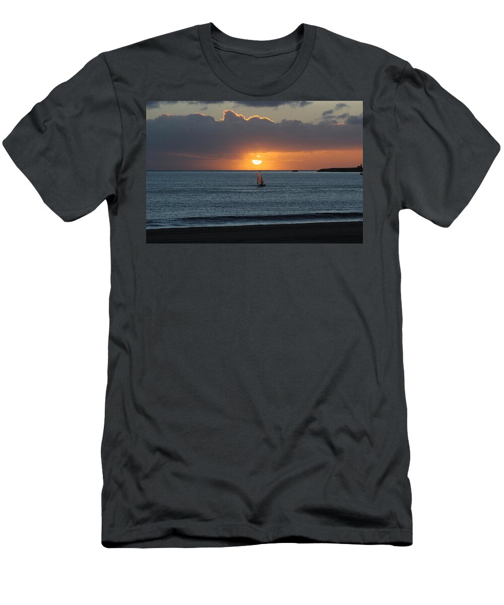 Sailing T-Shirt featuring the photograph Sunset Sail #2 by Deana Glenz