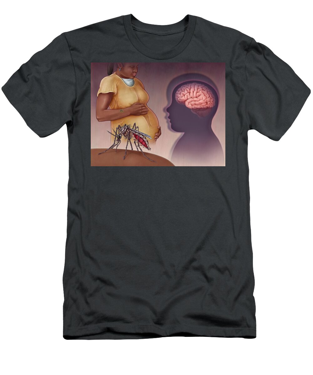 Illustration T-Shirt featuring the photograph Zika Virus, Illustration #2 by Evan Oto