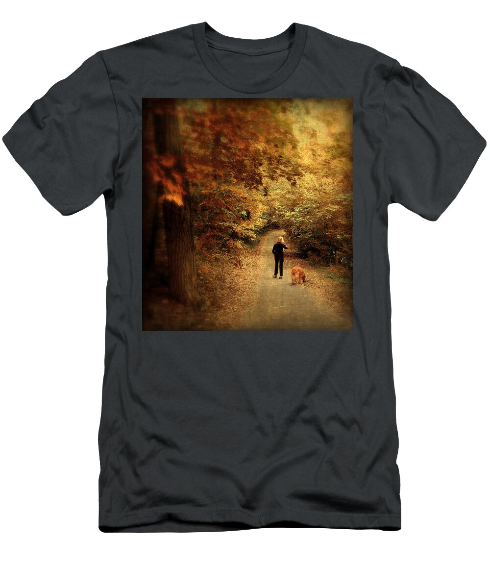 Nature T-Shirt featuring the photograph Autumn Stroll by Jessica Jenney