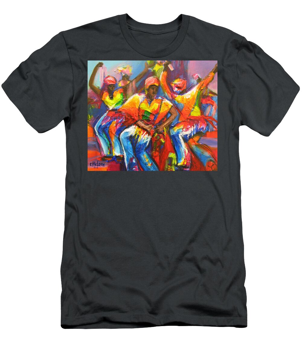 Carnival T-Shirt featuring the painting Carnival Jump Up by Cynthia McLean
