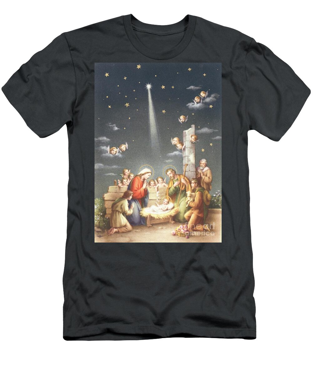Christmas T-Shirt featuring the painting Christmas Card by French School