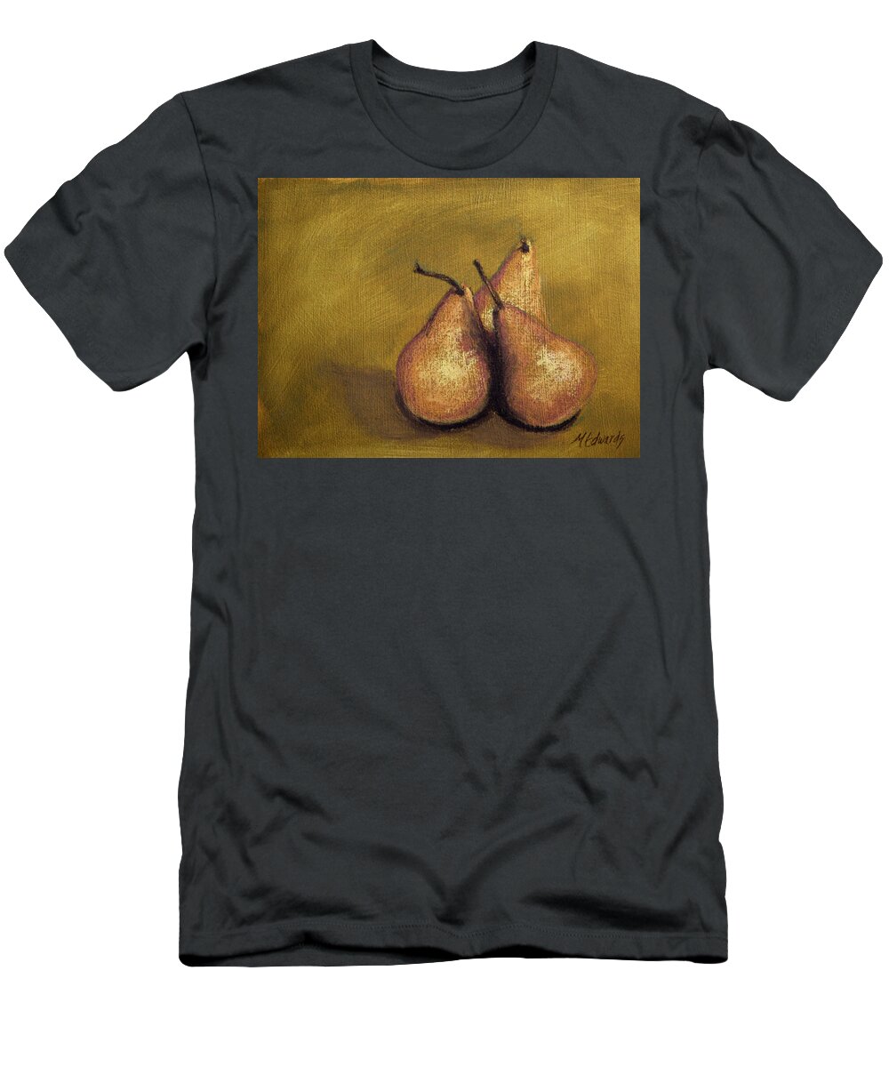 Three T-Shirt featuring the pastel 3 Pear Study by Marna Edwards Flavell