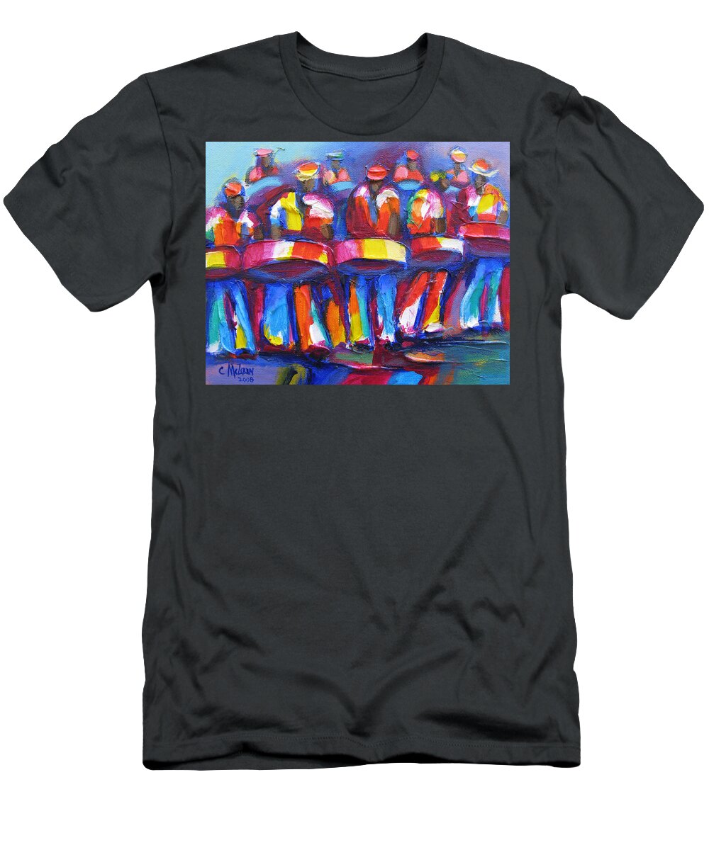 Steel T-Shirt featuring the painting Steel Pan by Cynthia McLean