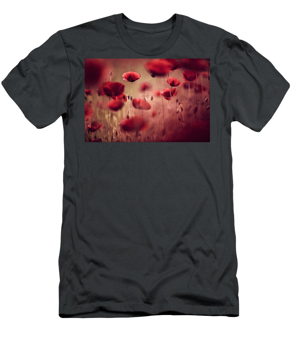 Poppy T-Shirt featuring the photograph Summer Poppy by Nailia Schwarz