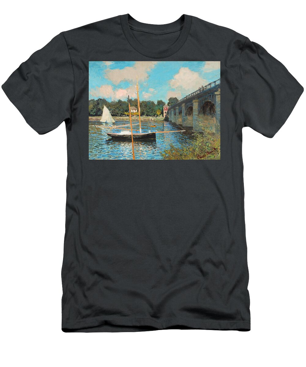 Claude Monet T-Shirt featuring the painting The Bridge At Argenteuil #3 by Claude Monet
