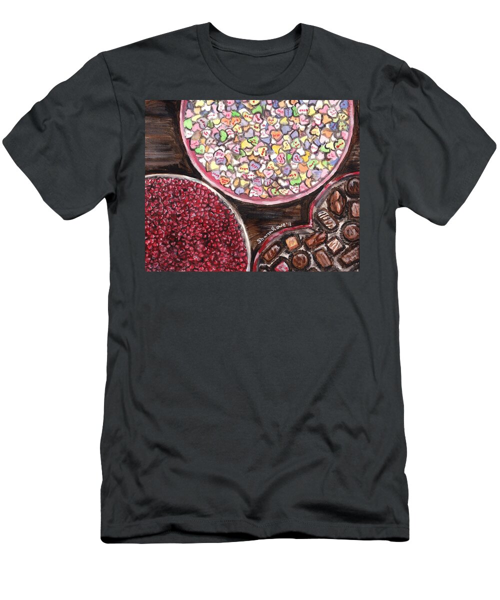 Candy T-Shirt featuring the painting Valentines Day Candy by Shana Rowe Jackson