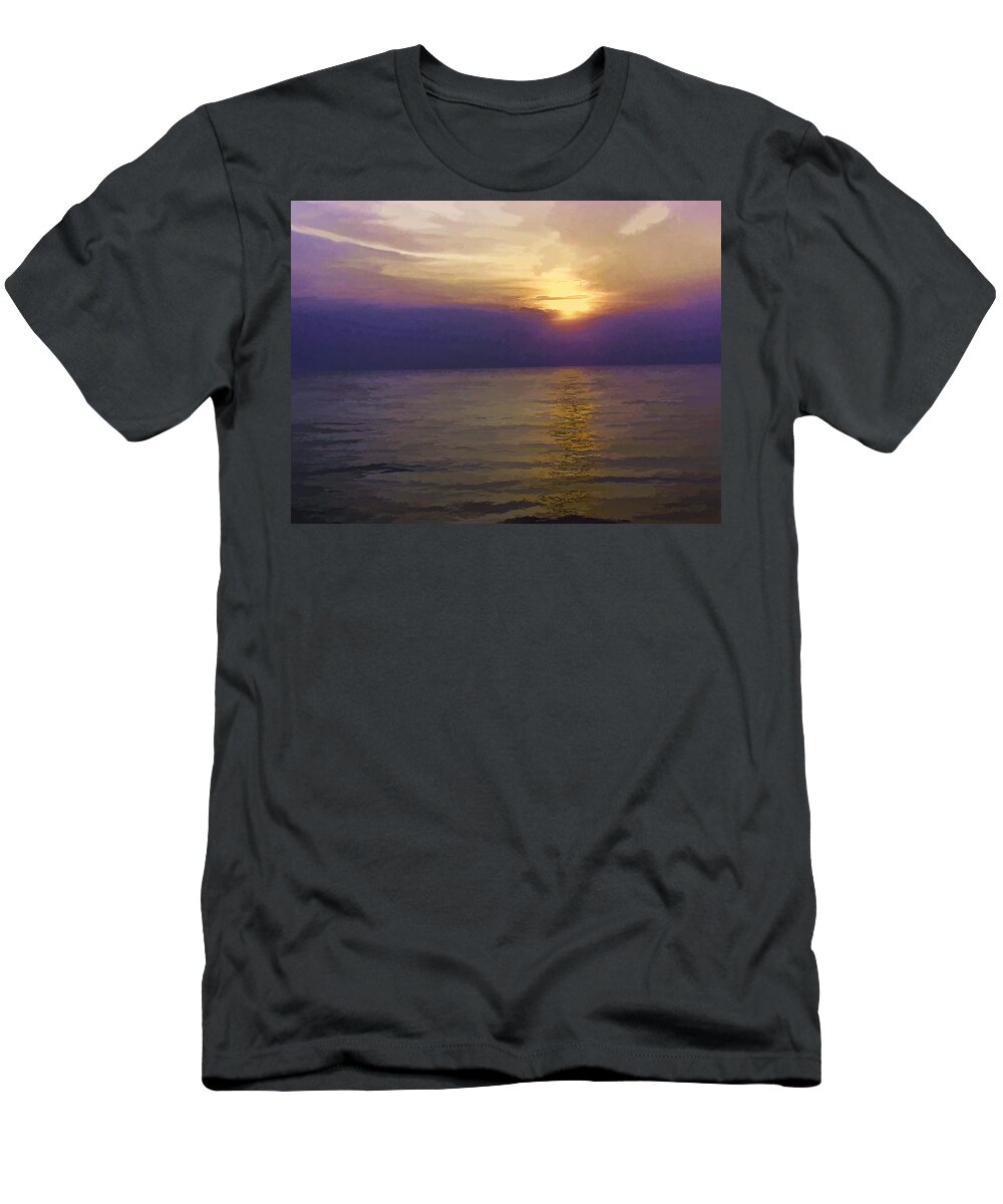 Arabian Sea T-Shirt featuring the digital art View of sunset through clouds #4 by Ashish Agarwal