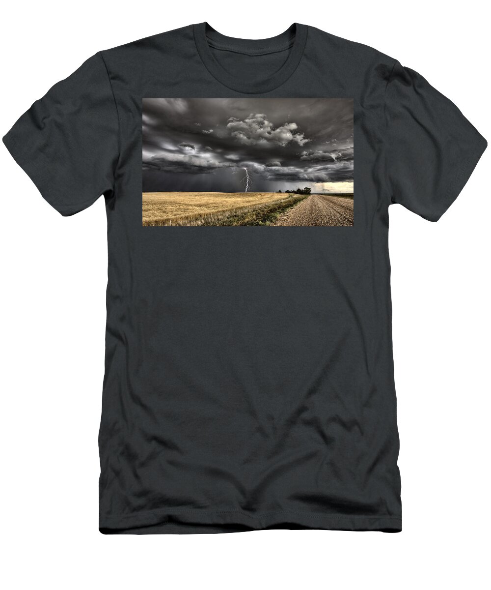 Storm T-Shirt featuring the photograph Storm Clouds Saskatchewan #54 by Mark Duffy
