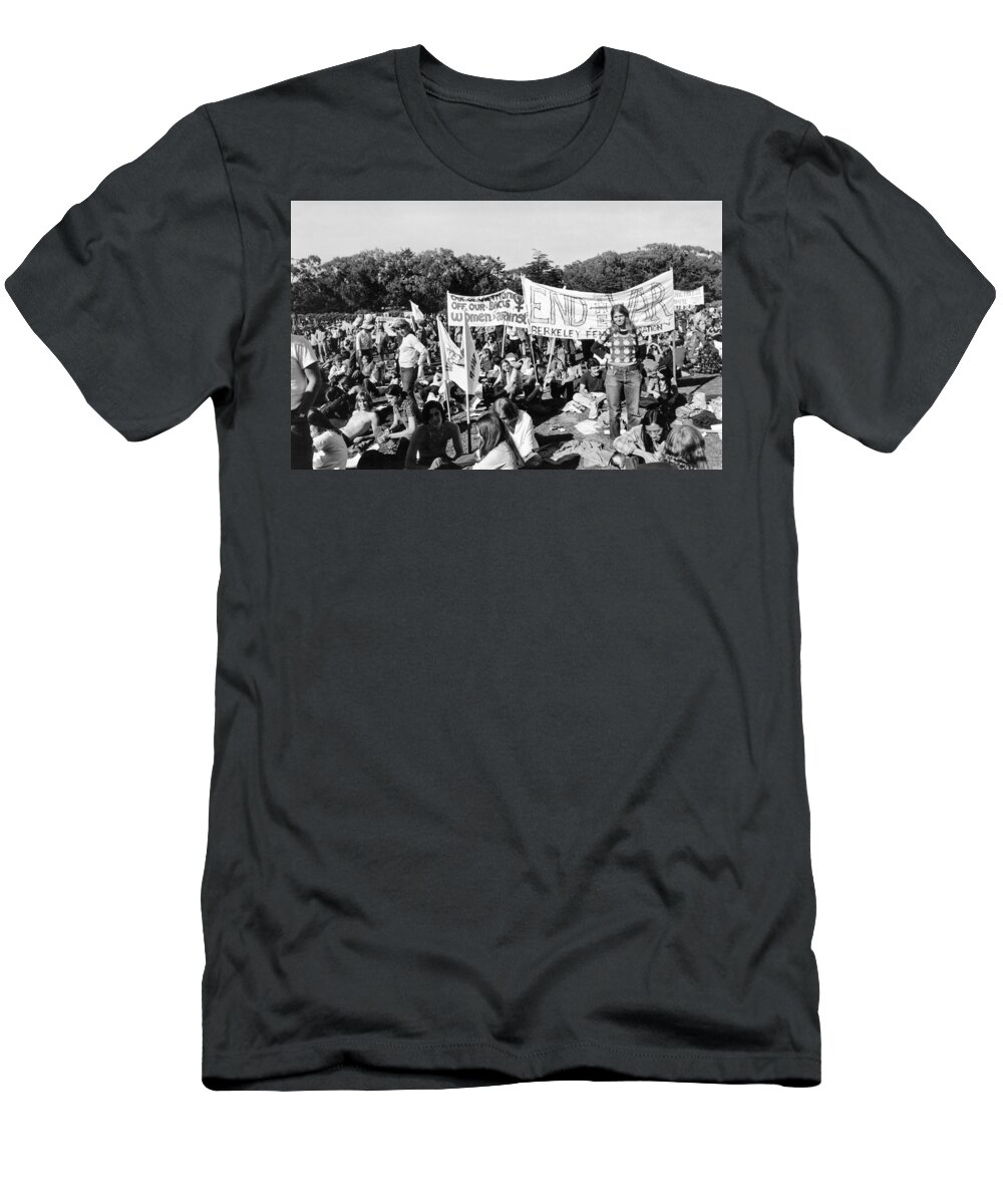 1960s T-Shirt featuring the photograph Anti Vietnam War Demonstration #5 by Underwood Archives Adler