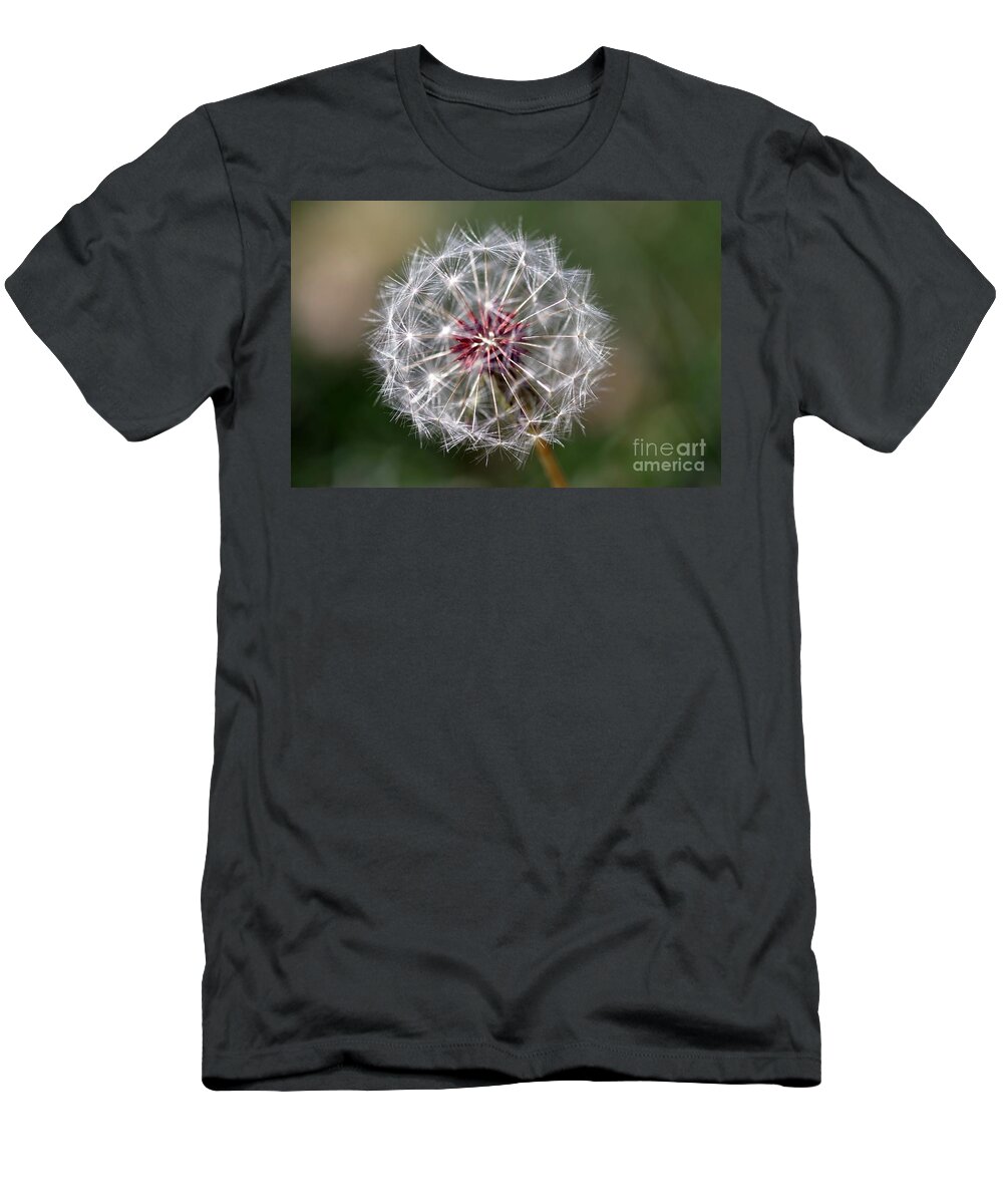Abstract T-Shirt featuring the photograph Dandelion Seed Head #9 by Henrik Lehnerer