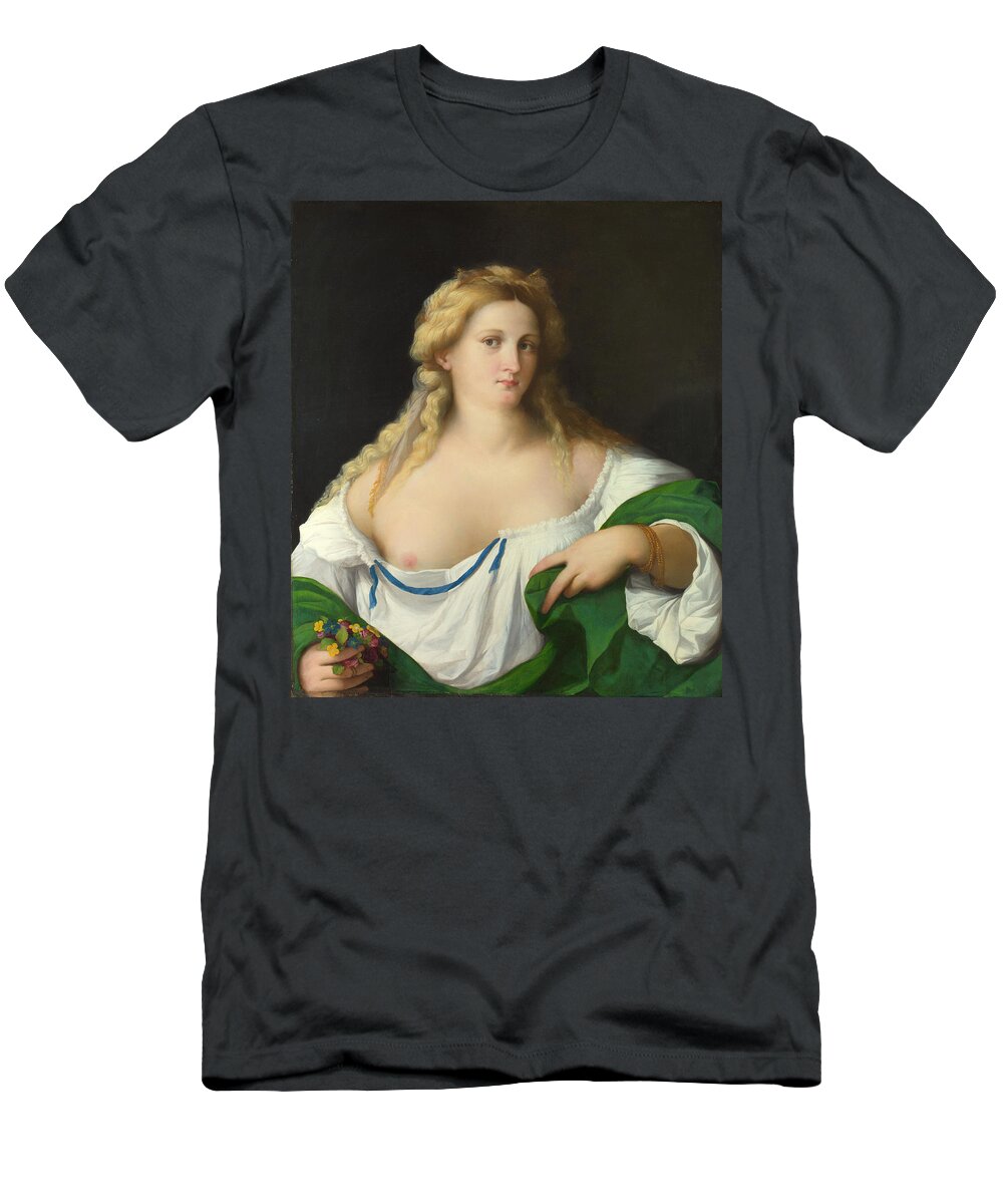 Palma Vecchio T-Shirt featuring the painting A Blonde Woman by Palma Vecchio