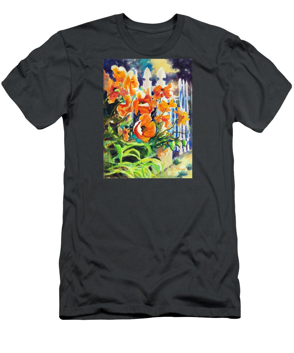 Paintings T-Shirt featuring the painting A Choir of Poppies by Kathy Braud