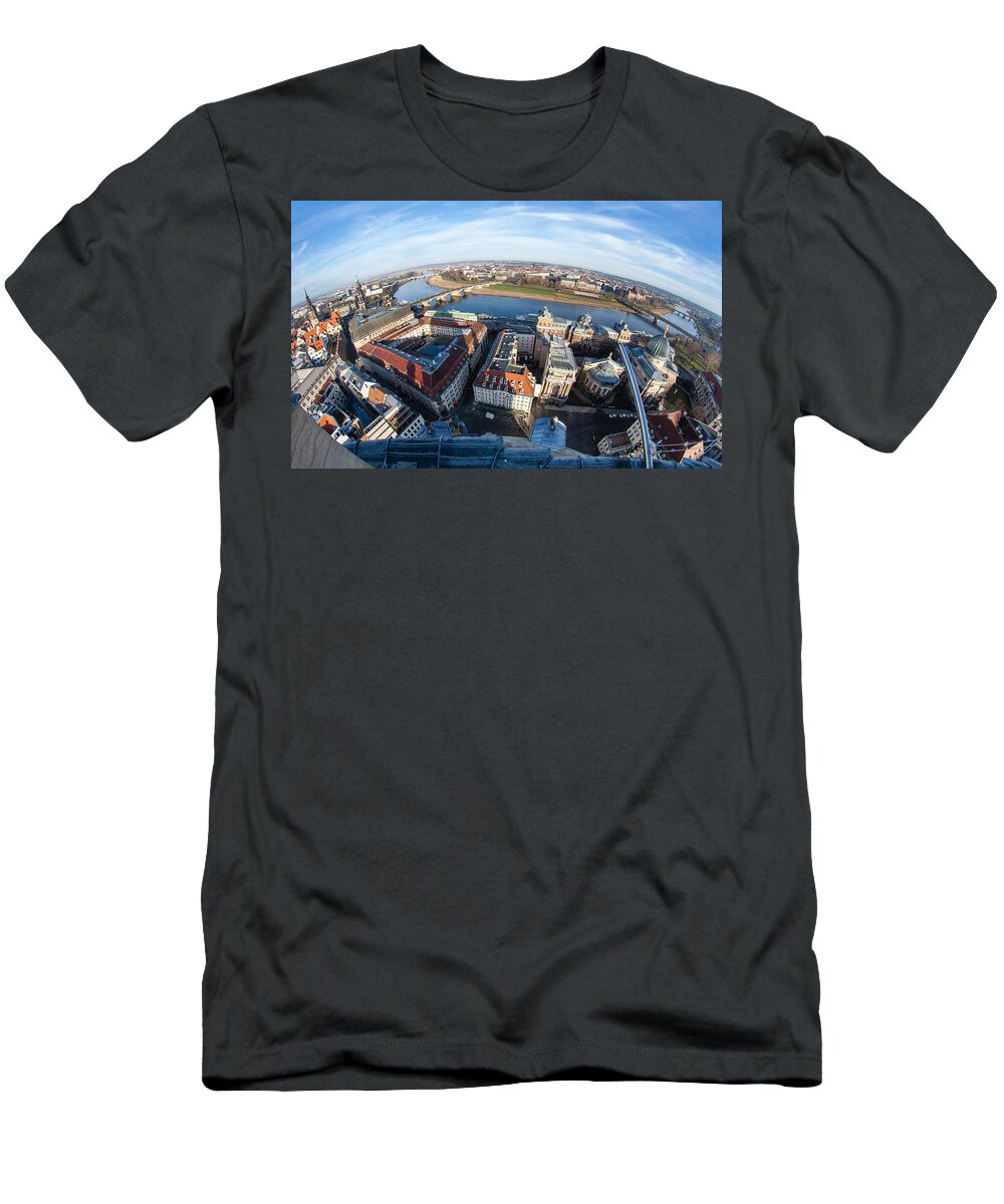 Dresden T-Shirt featuring the photograph A City Curved - Dresden by Shirley Radabaugh