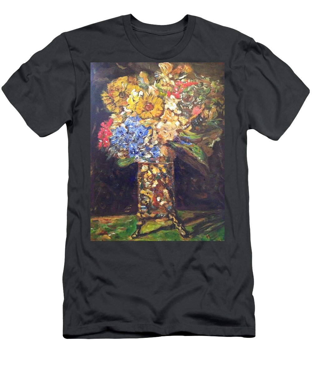 Flowers T-Shirt featuring the painting A Colorful Sun-day by Belinda Low