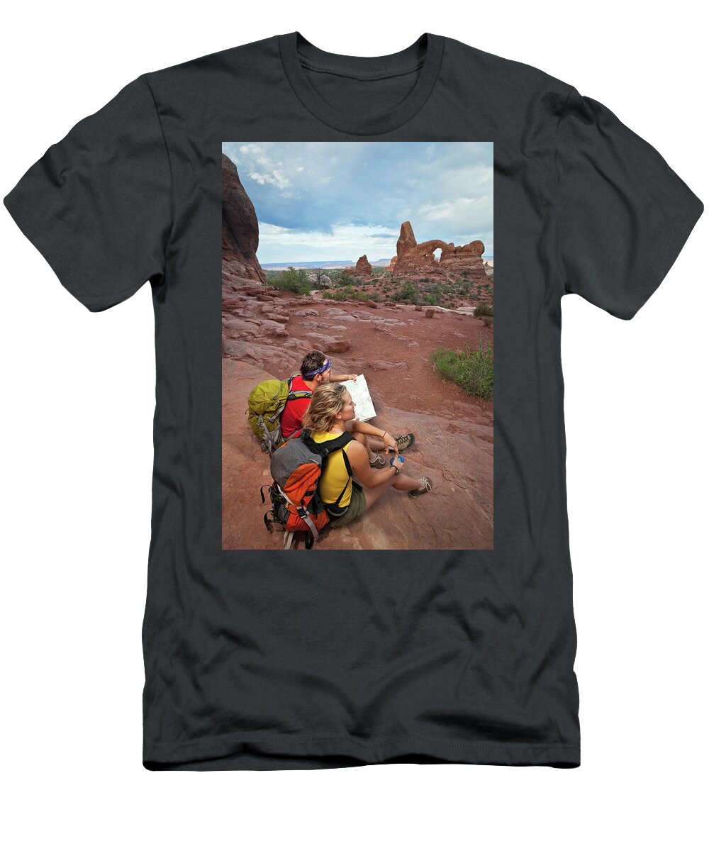 25-29 Years T-Shirt featuring the photograph A Couple Looking Out Into The Distance by Whit Richardson