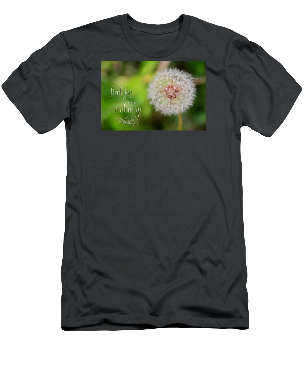 Flower Artwork T-Shirt featuring the photograph A Dandy Dandelion with Message by Mary Buck
