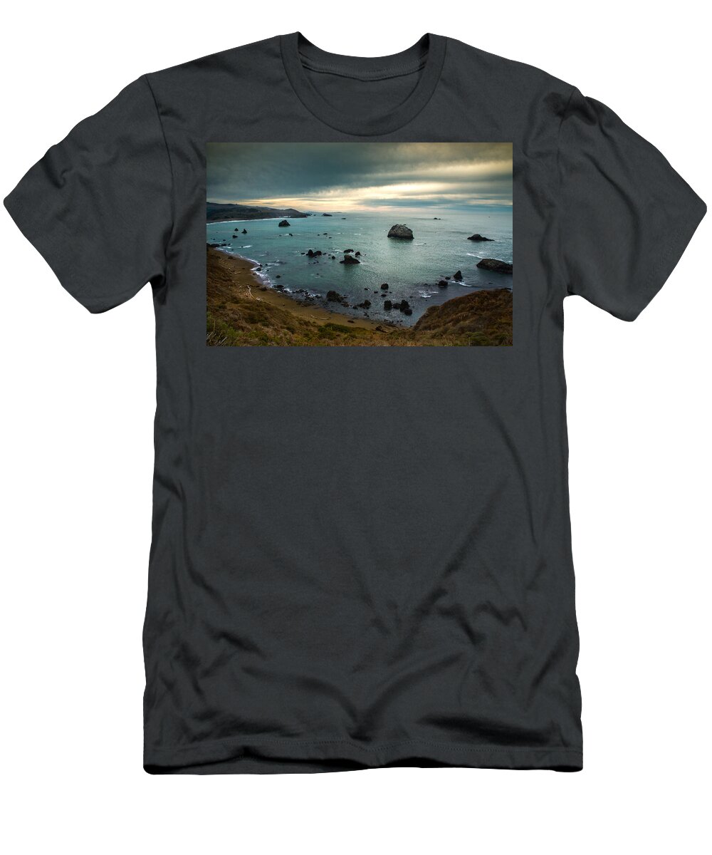Ocean T-Shirt featuring the photograph A Dark Day at Sea by Bryant Coffey