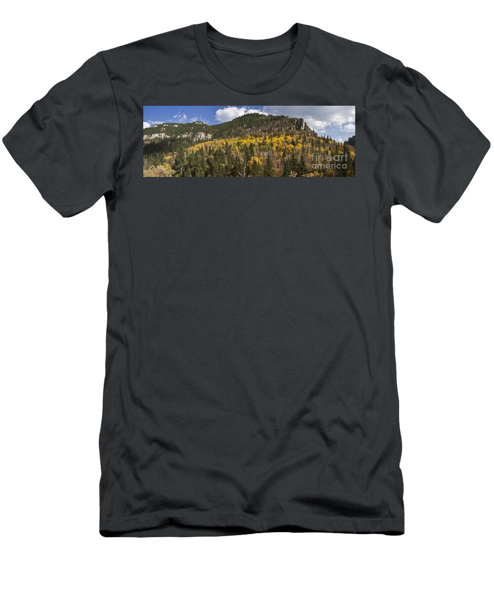 Canyon T-Shirt featuring the photograph A Falls Day in Spearfish Canyon of South Dakota by Steve Triplett