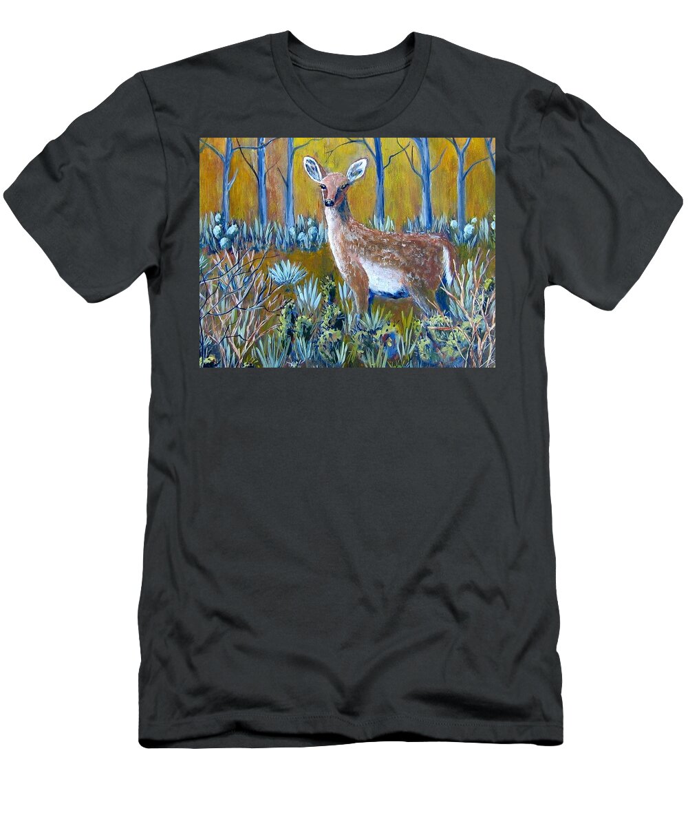 Landscape T-Shirt featuring the painting A Little Rough Around the Edges by Suzanne Theis