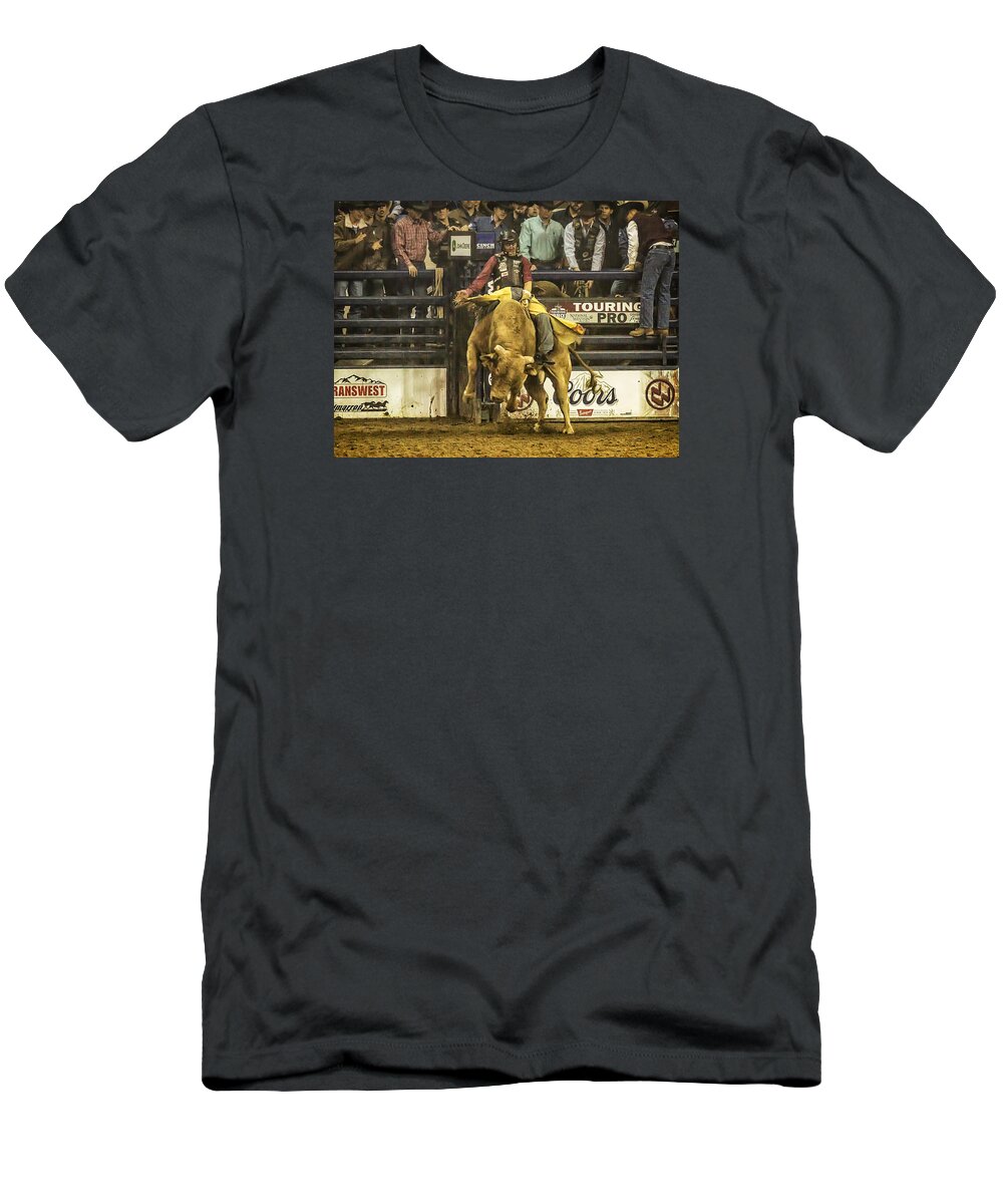Bull Riding T-Shirt featuring the photograph A Lot of Bull at the National Stock Show by Priscilla Burgers