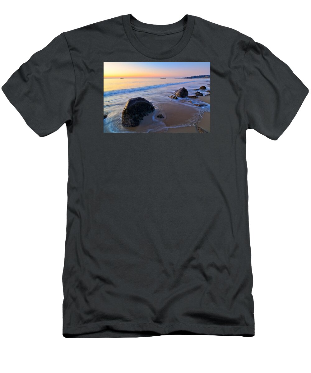 Sunrise T-Shirt featuring the photograph A New Day Singing Beach by Michael Hubley