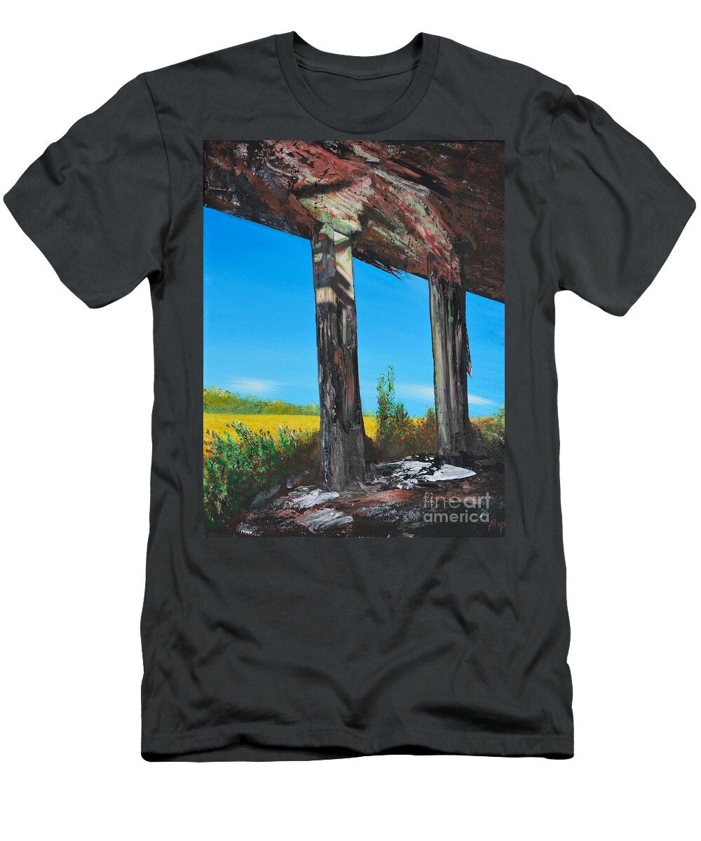 Abandoned T-Shirt featuring the painting Abandoned by Alys Caviness-Gober