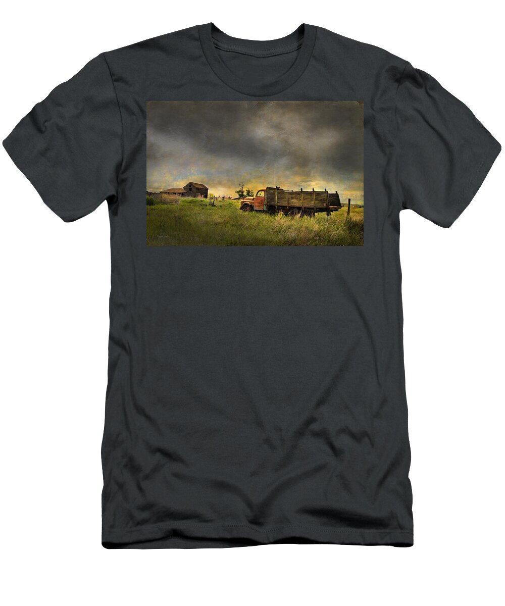 Dodge T-Shirt featuring the photograph Abandoned Farm Truck by Theresa Tahara