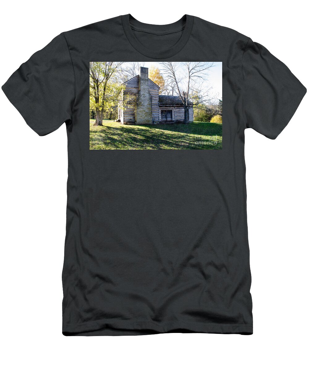 Abraham T-Shirt featuring the photograph Abraham Lincoln's Birthplace by Mary Carol Story