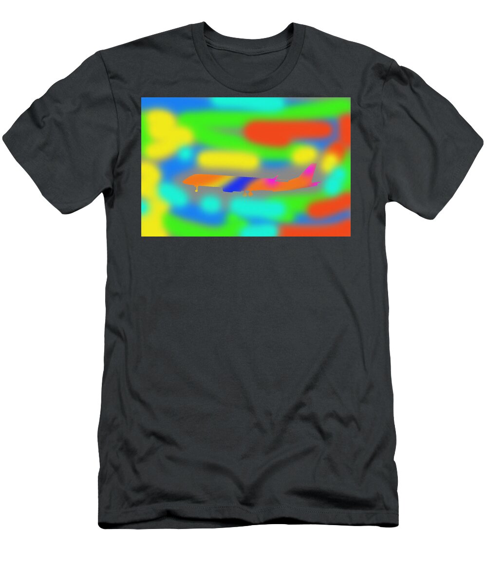 Sky Photographs T-Shirt featuring the painting Abstract Airlines by Doc Braham
