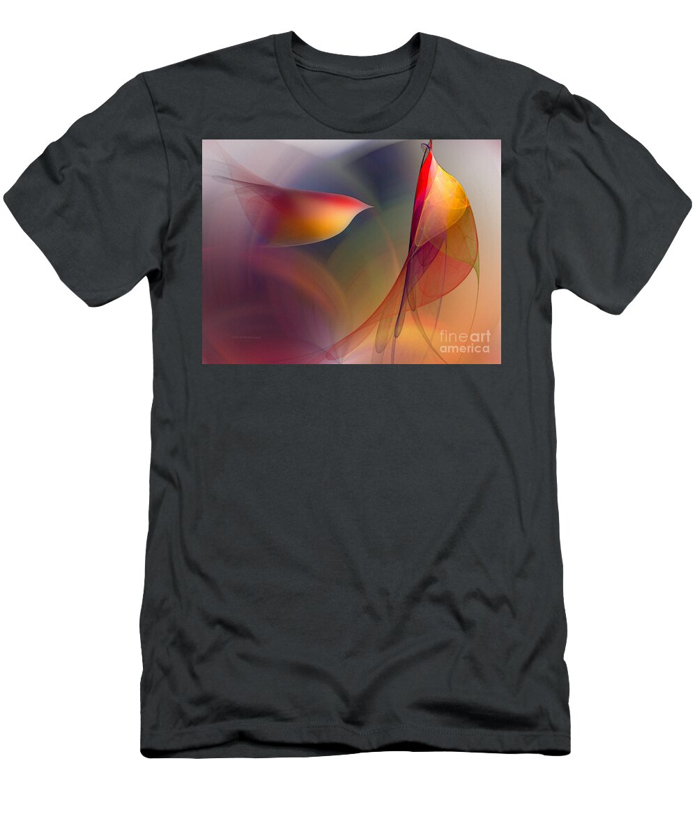 Abstract T-Shirt featuring the digital art Abstract Fine Art Print Early in the Morning by Karin Kuhlmann
