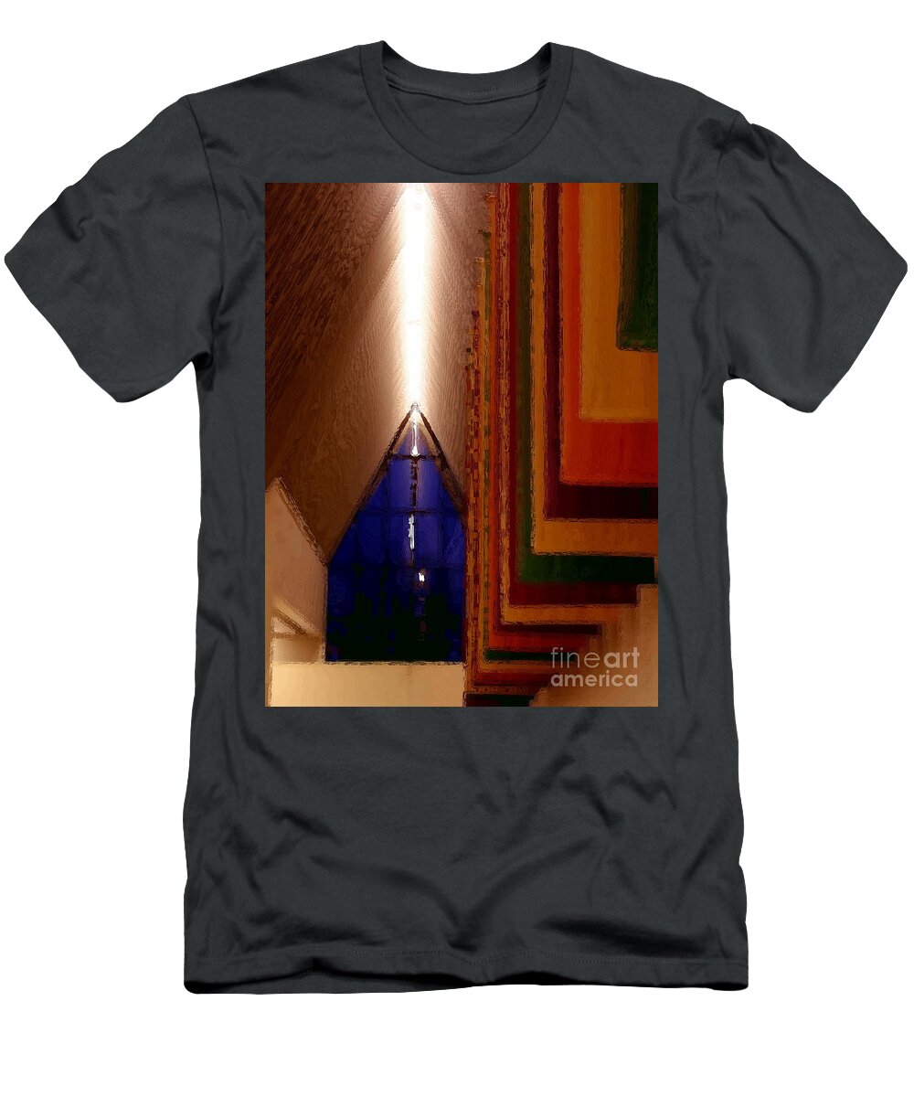 Muhlenberg College T-Shirt featuring the photograph Abstract - Center for the Arts interior Allentown PA by Jacqueline M Lewis