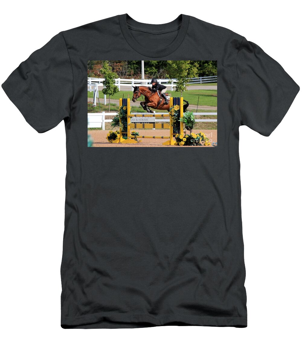 Horse T-Shirt featuring the photograph Ac-jumper121 by Janice Byer