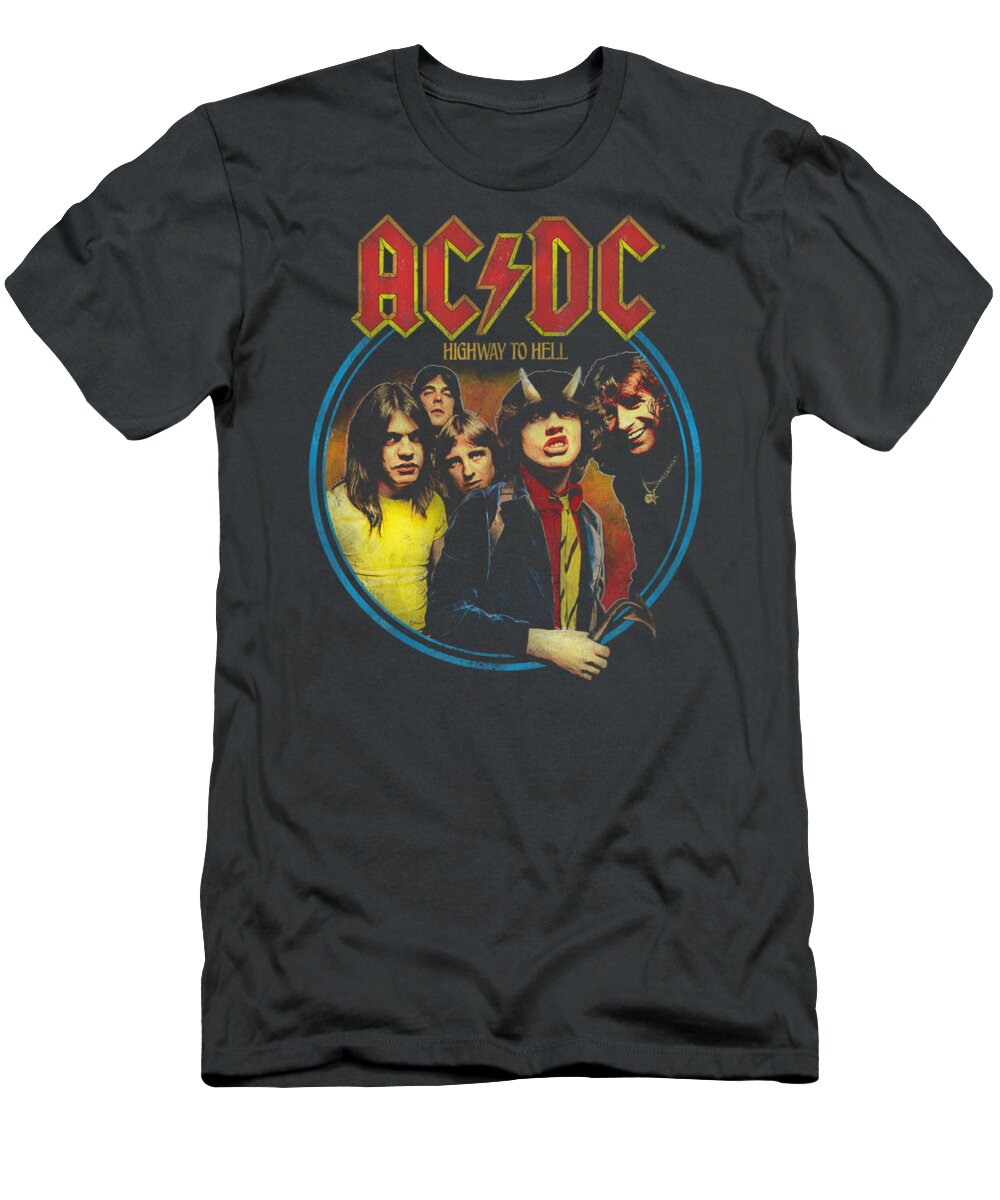 Music T-Shirt featuring the digital art Acdc - Highway To Hell by Brand A