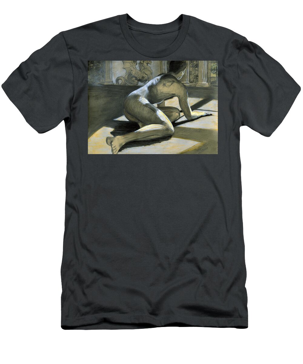 Nude Boy T-Shirt featuring the painting Admitting Our Falls by Rene Capone