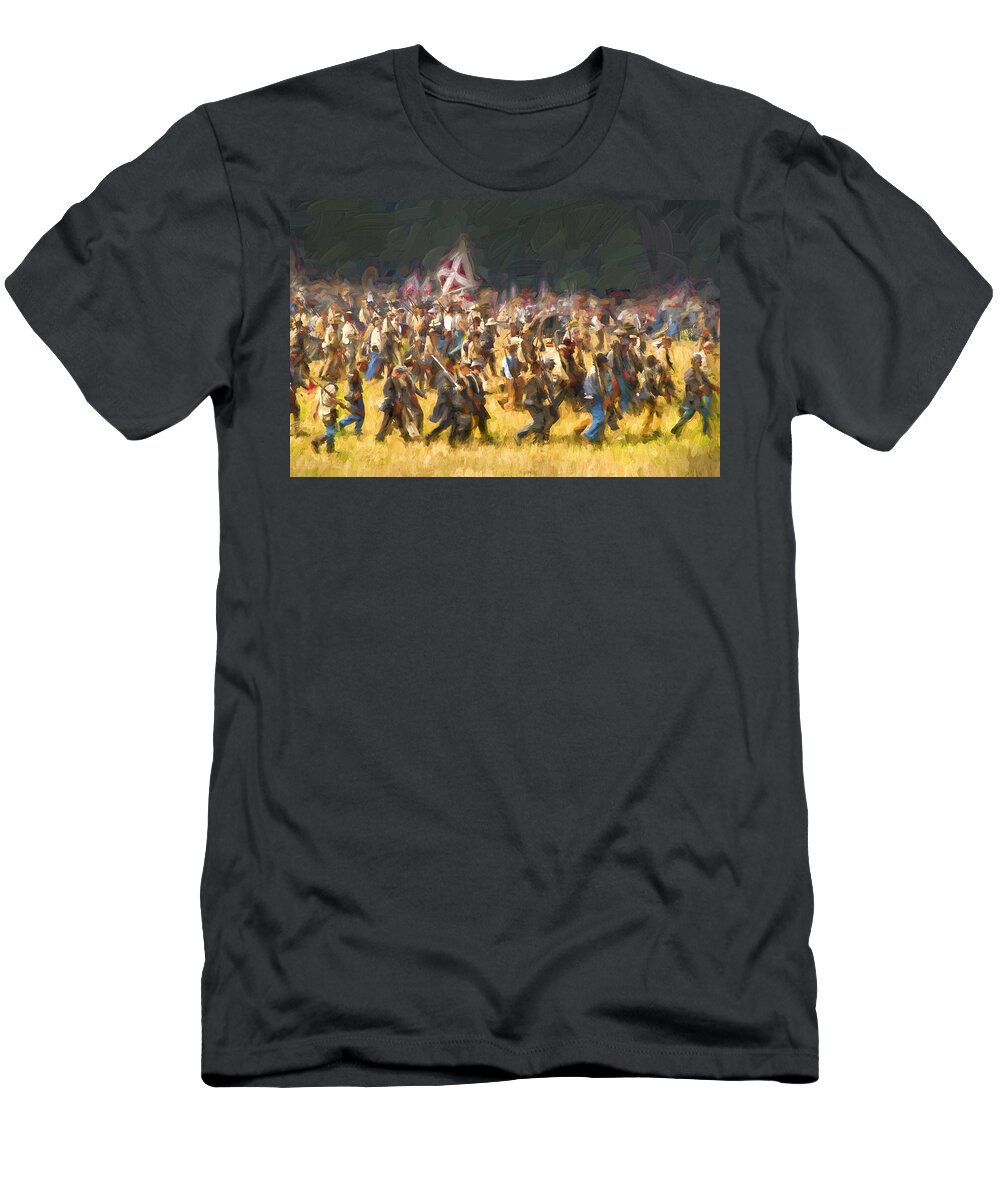 Gettysburg T-Shirt featuring the photograph Advancing to the Front by Paul W Faust - Impressions of Light