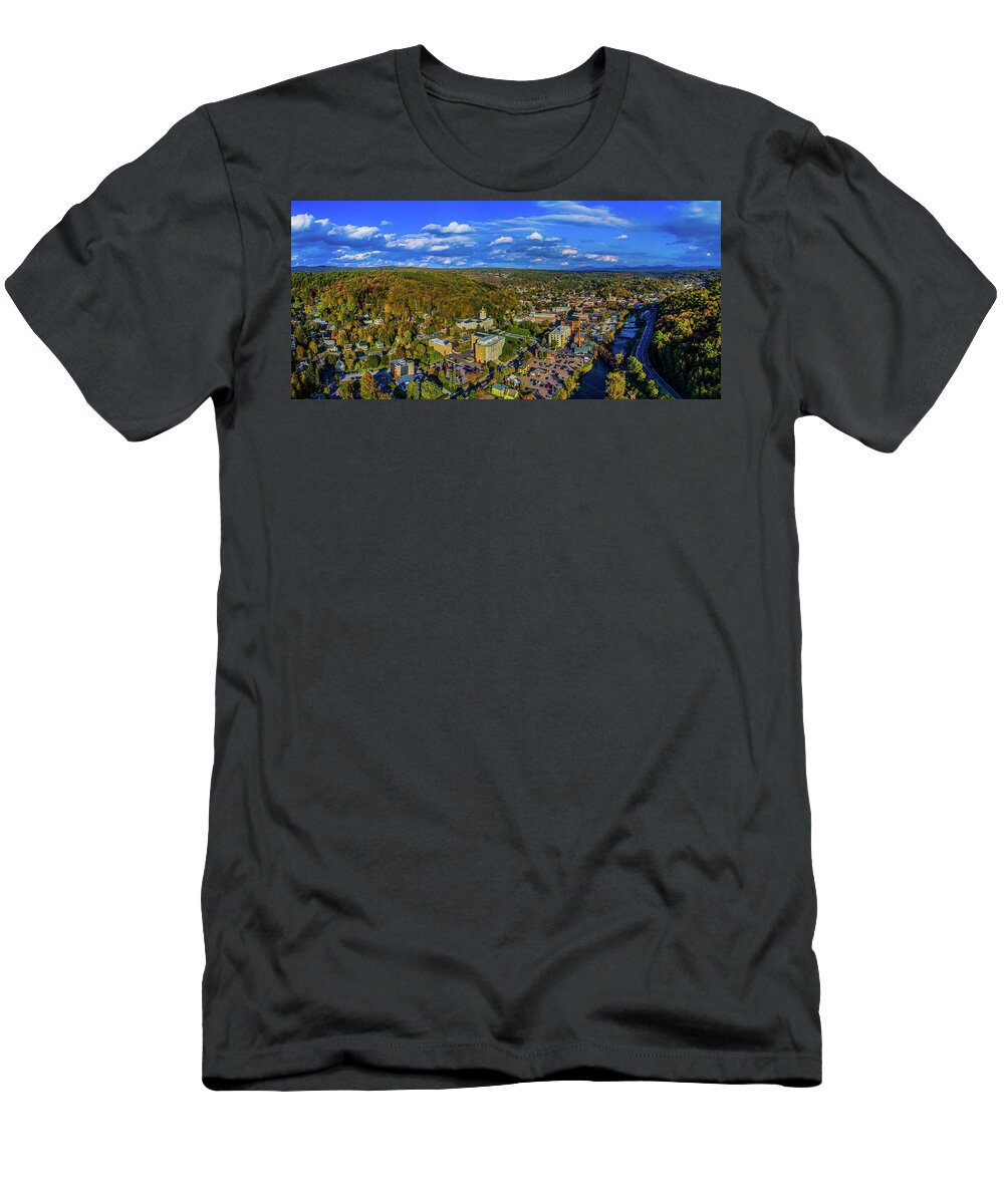 Photography T-Shirt featuring the photograph Aerial View Of Cityscape, Montpelier by Panoramic Images