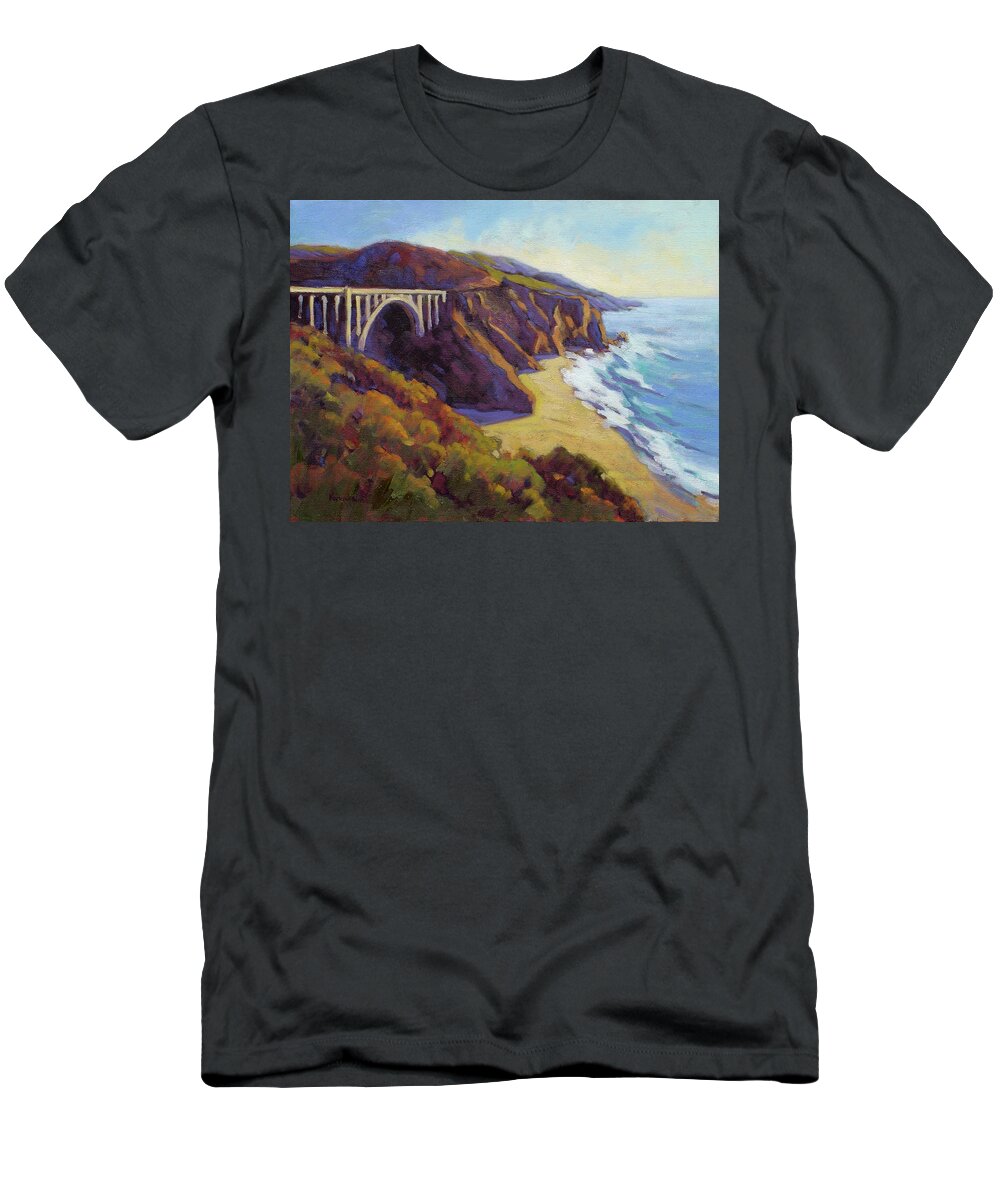Big Sur T-Shirt featuring the painting Afternoon Glow 3 by Konnie Kim