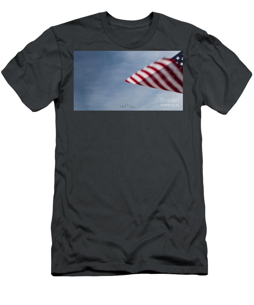 Navy T-Shirt featuring the photograph Almost home by Angela DeFrias