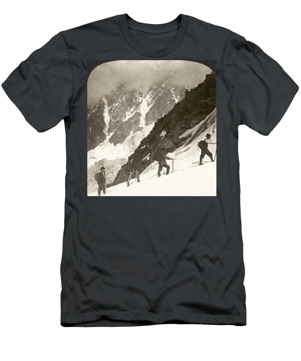 1908 T-Shirt featuring the photograph Alpine Mountaineering, 1908 by Granger
