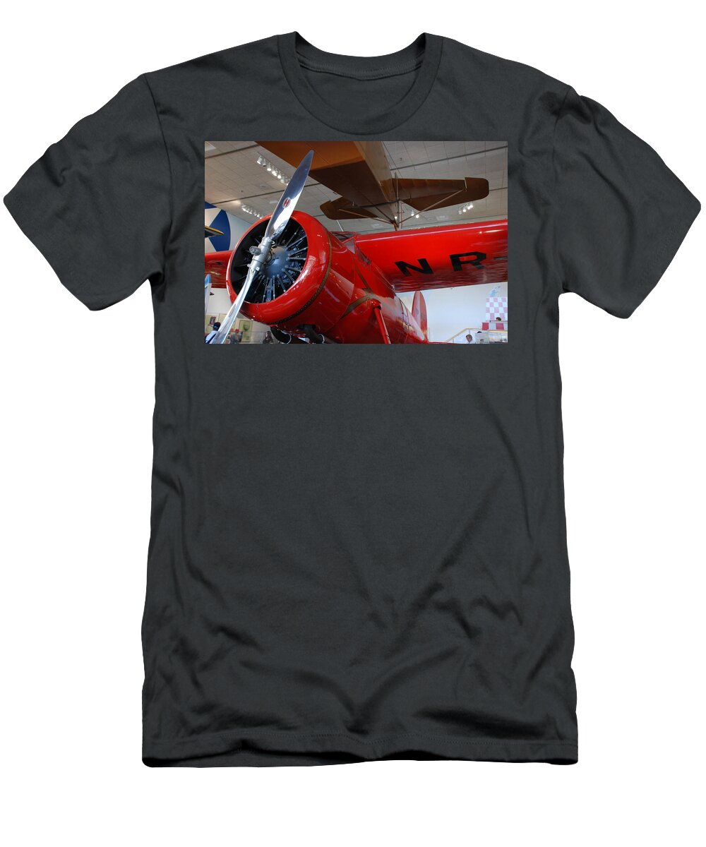 Amelia Earhart T-Shirt featuring the photograph Amelia Earhart Prop Plane by Kenny Glover